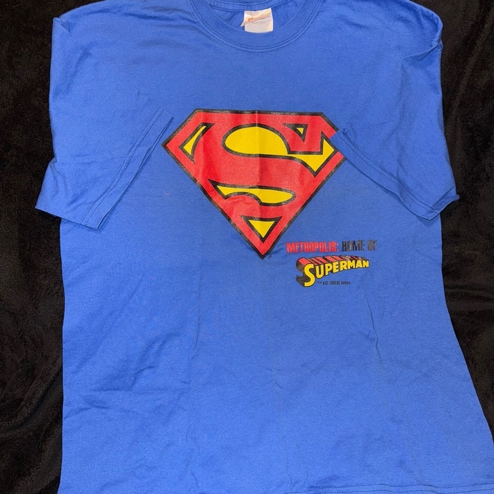 Blue Superman Logo T-Shirt size large